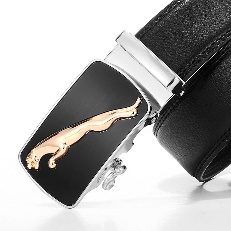 Cinto Masculino Couro Jaguar Preto Mawey