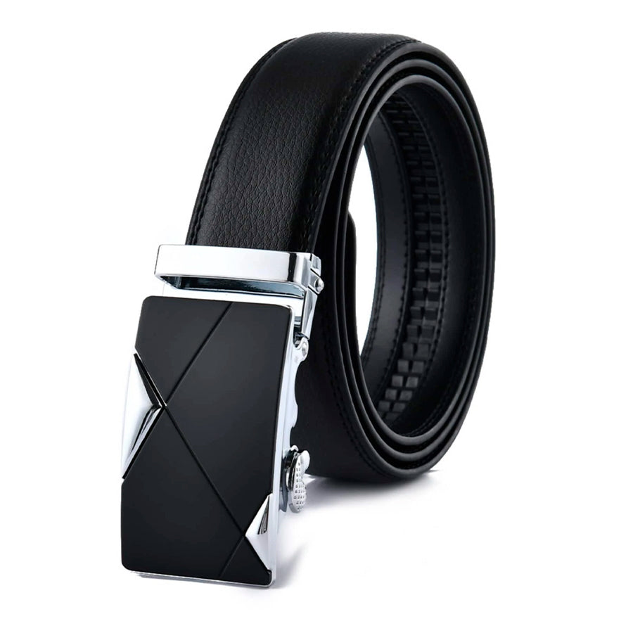 Cinto Masculino de Couro Preto Mawey Automatico
