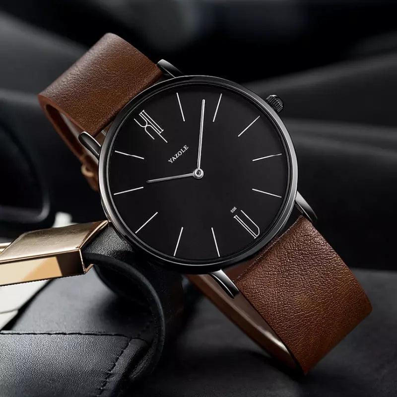 Relógio Mawey Masculino Preto Casual Slim YA506